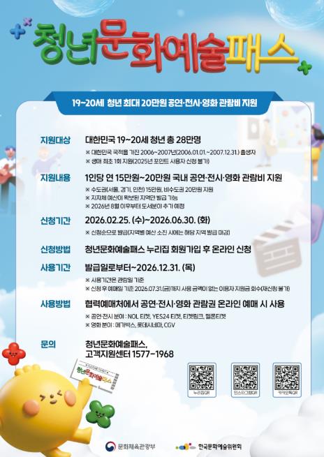 평택시, ‘청년문화예술패스’ 확대 지원, 25일부터 접수
