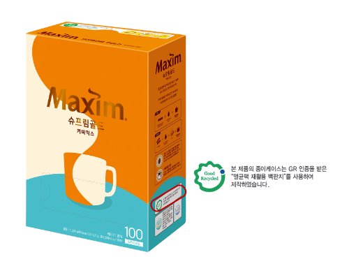 동서식품, 맥심 슈프림골드 포장재에 멸균팩 재활용지 적용