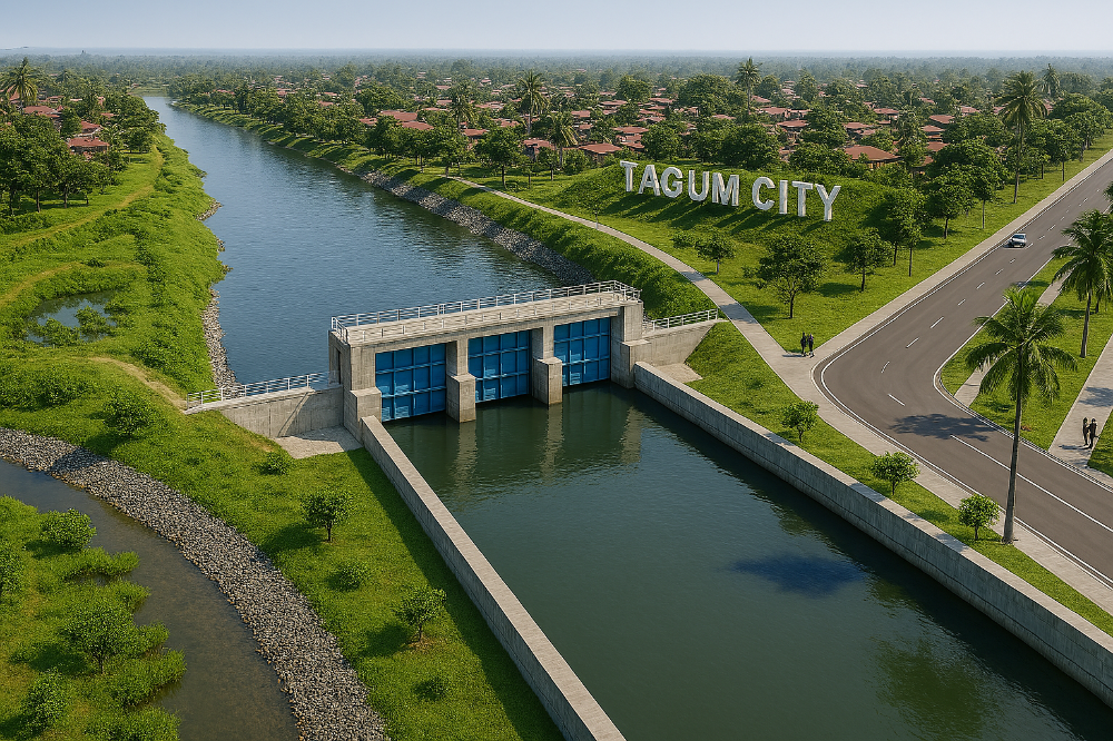 따굼 홍수조절사업 조감도.(사진=HJ중공업)