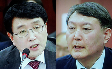 ▲조영곤전서울중앙지검장과윤석열전특별수사팀장