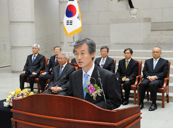 ▲취임사하는조희대대법관(사진제공=대법원)