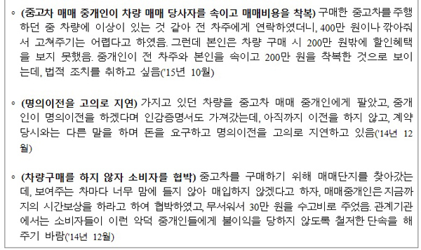 권익위 “중고차 상태 꼼꼼히 확인 후 구입”…구매자 피해 보니