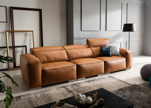 라보스 4인 천연면피 슈렁큰통가죽소파