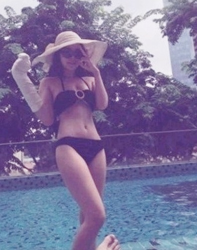 이용대 변수미, 섹시한 비키니 자태 '눈길'...반전 글래머 몸매도