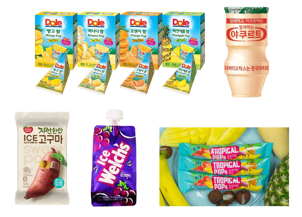 기획이미지(왼쪽위부터 시계방향으로 Dole(돌), 한국야쿠르트, 해태제과, 세븐일레븐, 동원F&B.(사진=돌코리아)