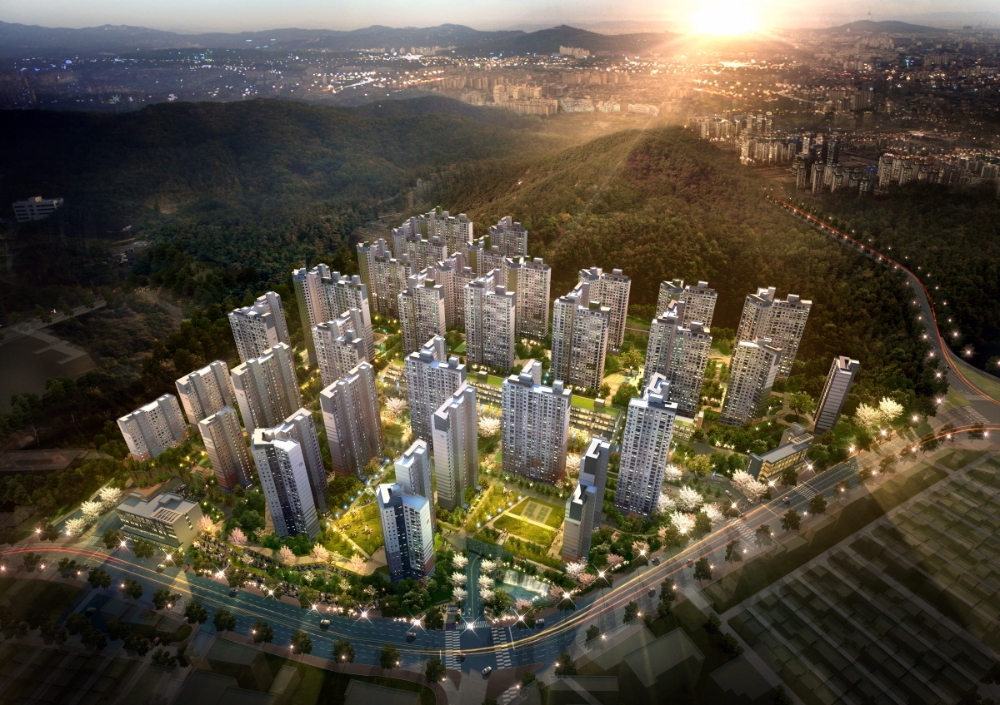 산성역 포레스티아 야경 투시도.(제공=현대산업개발, 포스코건설, 롯데건설)