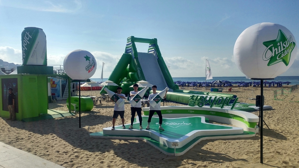 칠성사이다 및 칠성스트롱사이다 해운대 이벤트. (사진=롯데칠성음료)