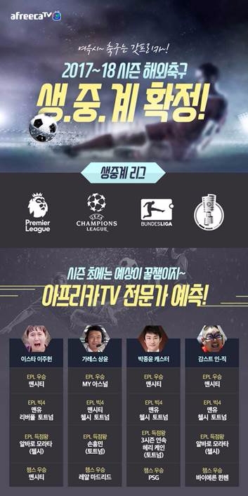 손흥민의 토트넘 EPL 우승할까…아프리카TV, 해외 축구 ‘빅3’ 생중계