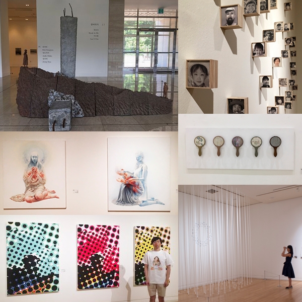 노흥석의 '길'(3단 좌측), 하전남의 '당신의 얼굴을 빌려주세요'(3단 우측), 이정옥의 '마리아(2단 좌측), 안도치카의 'Memory of that day'(2단 우측), 정유경의 'For one and only country(1단 좌측), 김영숙의 '가설의 신앙'(1단 우측)