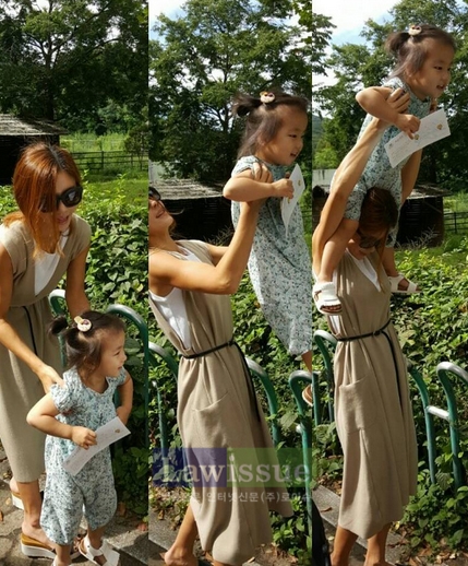 이지현, 부러질 듯 팔목...딸도 번쩍 '최상 엄마다'