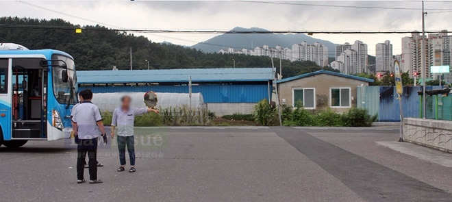 버스기사가 당시 사고상황을 설명하고 있다.