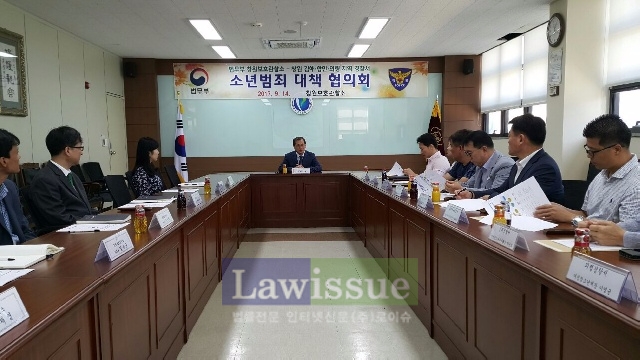 소년범죄대책협의회를 열고있다.