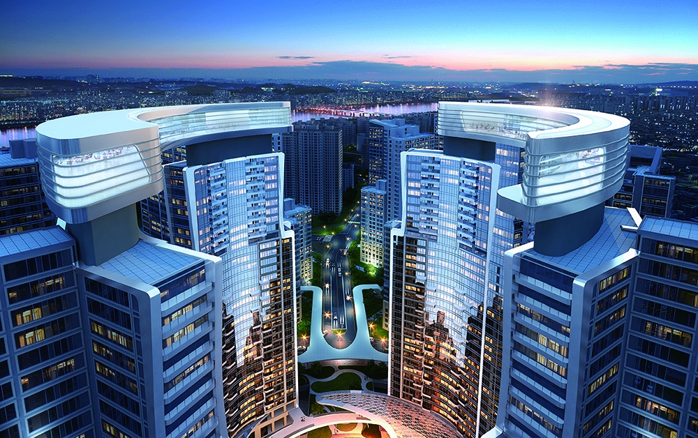 스카이라운지 야경.(사진=롯데건설)