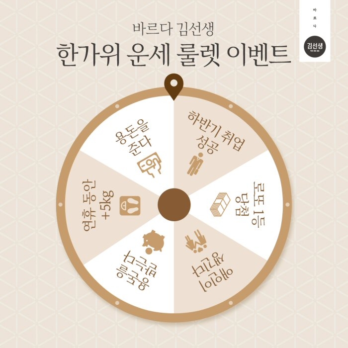 바르다김선생 한가위 운세 룰렛 이벤트 이미지. (사진=죠스푸드)