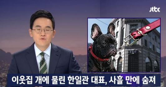 한일관 대표, 프렌치불독의 기습에 그만...안타까워 어찌할꼬