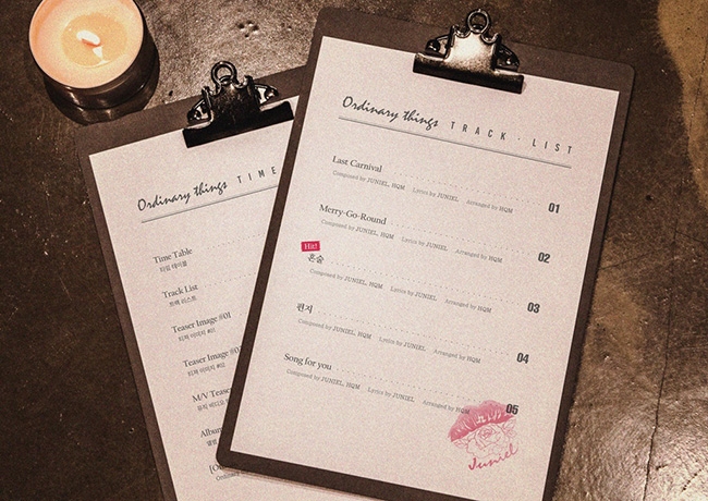 주니엘, 새 미니앨범 ‘Ordinary things’ 트랙리스트 공개…타이틀곡은 ‘혼술’