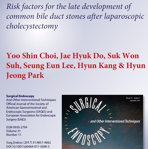국제내시경복강경외과학회지(Surgical Endoscopy)‘스프링거(Springer)’최신호에 게재된 해당 논문(사진=중앙대병원)