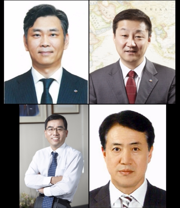(좌, 상단부터)김홍기 CJ주식회사 공동대표이사, 신현재 CJ제일제당 대표이사겸 BIO사업부문 대표, 강신호 CJ제일제당 식품사업부문 대표, 손관수 CJ대한통운 공동대표