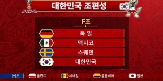 2018 러시아 월드컵조추첨, 조그마한 공 하나로 한국과 일본 갈려..."한일전 진 기분" 글까지