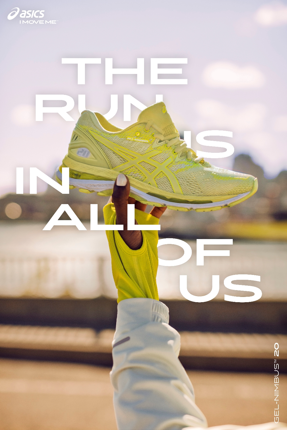 아식스(ASICS) 대표 장거리 러닝화 젤 님버스 시리즈의 20번째 신상품 ‘GEL-NIMBUS 20’ 이미지, (사진=아식스)