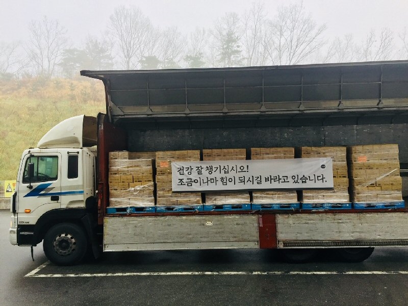 바르다김선생 포항 이재민 지원.(사진=죠스푸드)