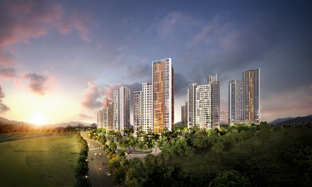 춘천파크자이 야경 투시도.(사진=GS건설)