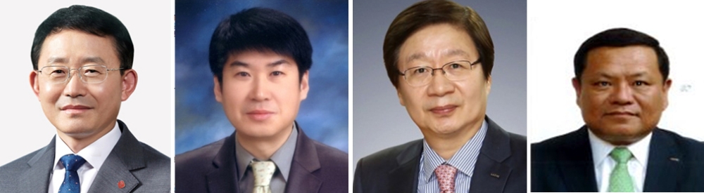 왼쪽부터 롯데건설㈜ 대표이사 하석주 사장, FRL코리아㈜ 대표이사 홍성호 전무, 롯데글로벌로지스㈜ 대표이사 내정 문영표 전무, 롯데아사히주류㈜ 대표이사 내정 정재학 상무보 (사진=롯데그룹)