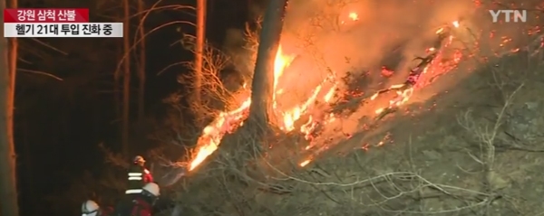 삼척산불, 잇따른 화마...일천명 넘은 인력 '불과 사투'