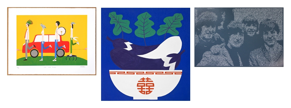 왼쪽부터 김윤경 작가 인생은 장애물 뛰어넘기(2015), 엄미금 작가 여의(女意, 2016), 이동재 작가 비틀즈(the beatles, 2014) (사진=유디치과)