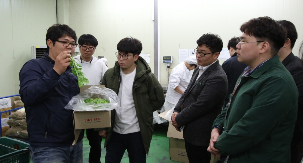 CJ프레시웨이 영업사원들이 농산물 상품화 프로세스를 교육받고 있다.