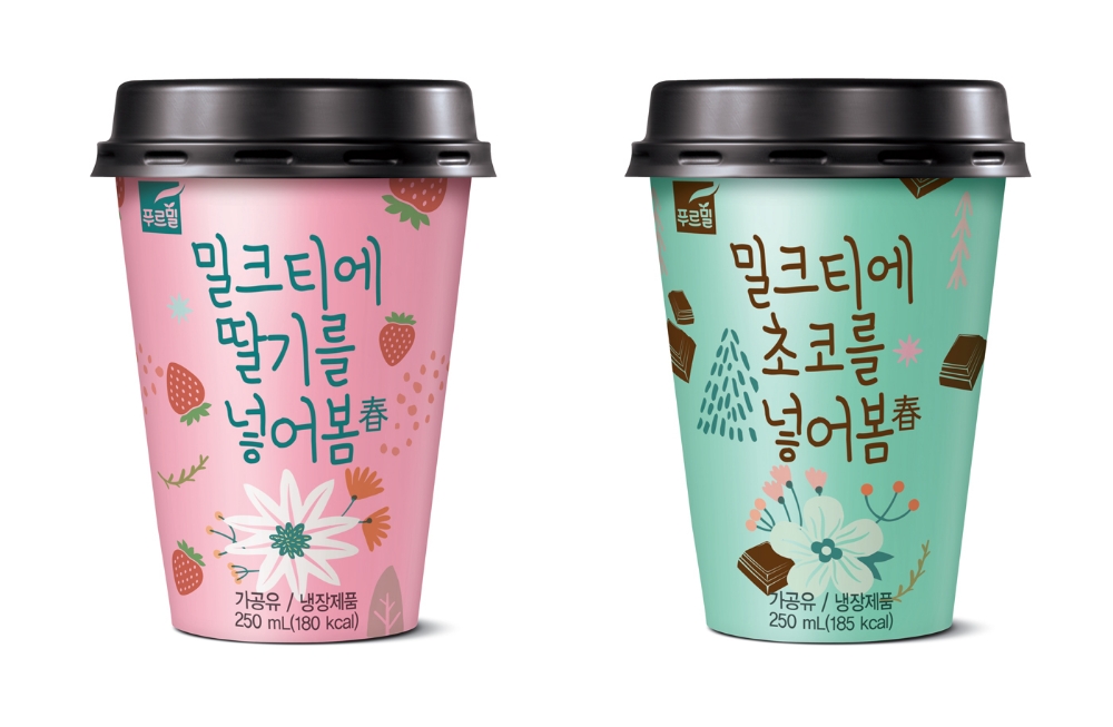 푸르밀, 봄 시즌 한정음료 딸기·초코 밀크티 2종 출시