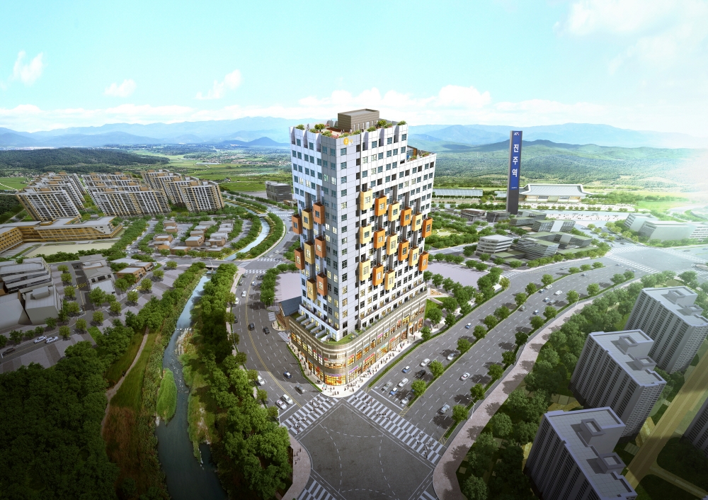 신진주역세권 ZOOM 테라스 투시도.(사진=하나자산신탁)