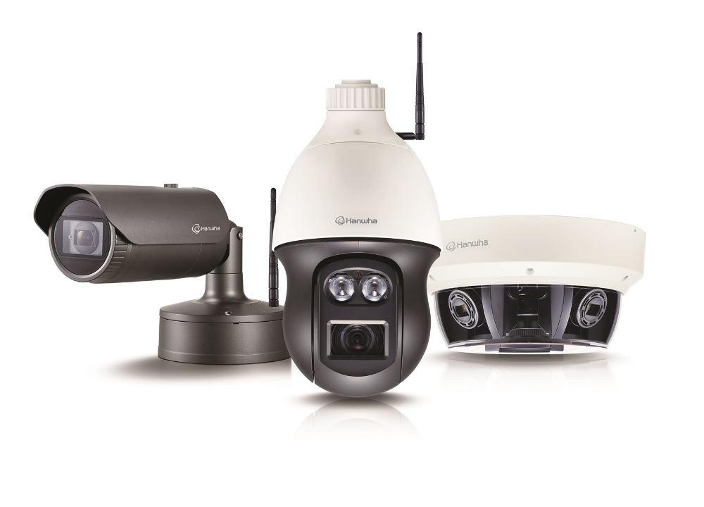 한화테크윈의 IoT PTZ 카메라 2종 및 멀티 디렉셔널 카메라 (사진=한화테크원)