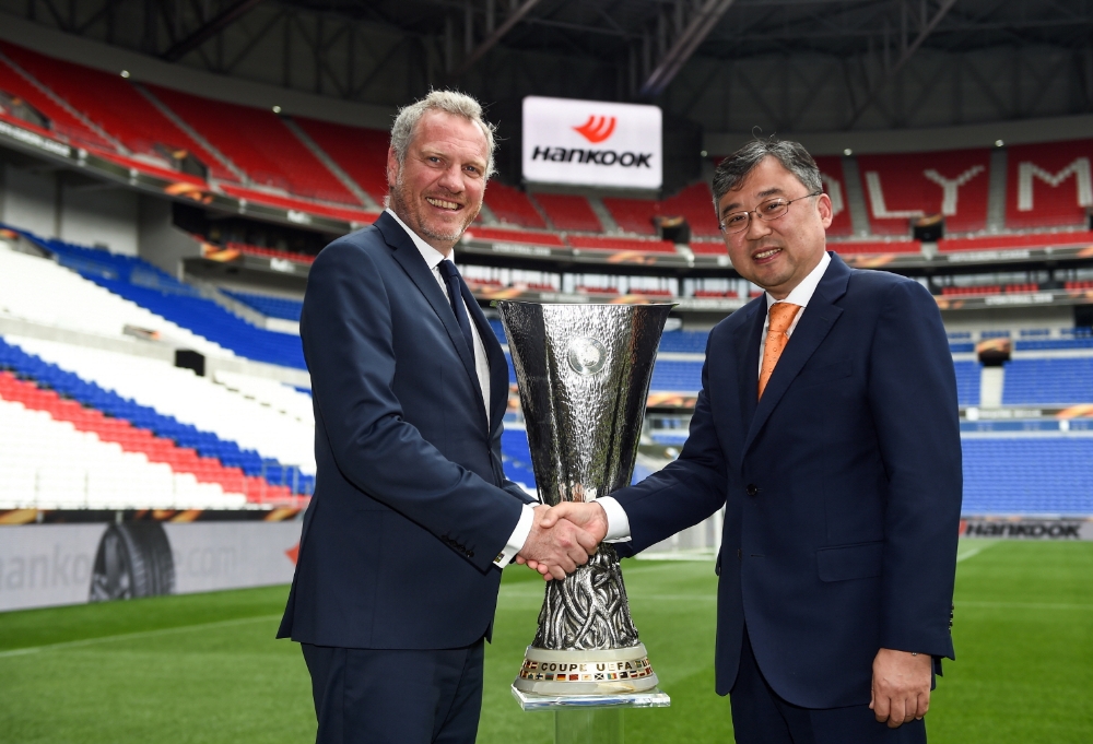 한국타이어, UEFA 유로파리그 공식 후원 협약식.(사진=한국타이어)