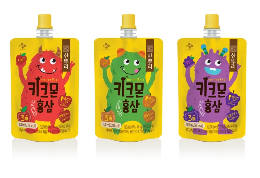 어린이 음료 한뿌리 키크몬 홍삼 3종 (사진=CJ제일제당)