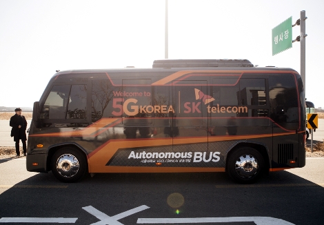 SK텔레콤이 수행하는 ‘자율주행 기반 대중교통시스템 실증 연구’에 사용될 예정인 자율주행 버스. (사진=SK텔레콤)