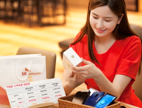SK텔레콤 홍보모델이 ‘T렌탈’ 서비스를 소개하고 있는 모습. (사진=SK텔레콤)