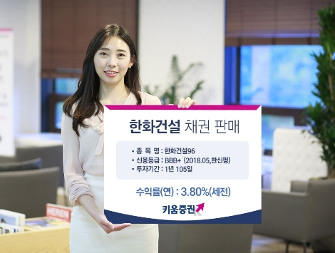 키움증권이 판매하는 한화건설 채권 안내 이미지. (사진=한화건설)