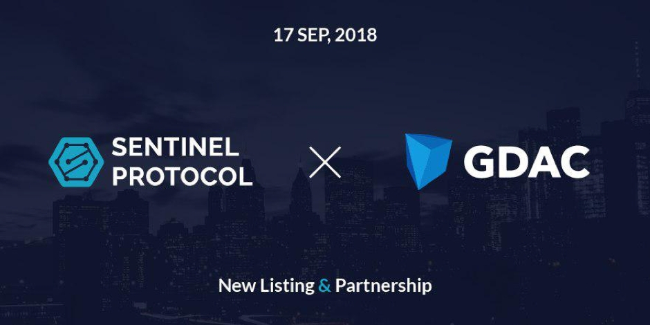 암호화폐 거래소 GDAC(지닥), 센티넬 프로토콜 상장 및 파트너십 발표