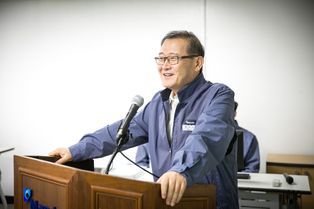 정몽원 한라그룹 회장이 기념식에서 축사를 하고 있다.(사진=한라그룹)