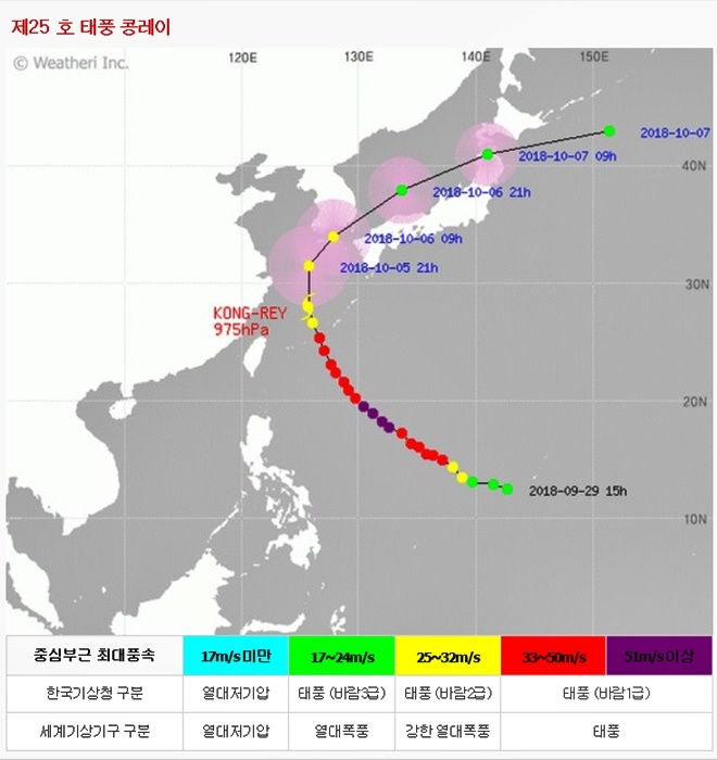 제25호 태풍 콩레이.(제공=케이웨더)