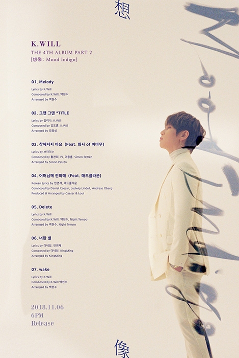 케이윌, 트랙리스트 공개…타이틀곡 '그땐 그댄'