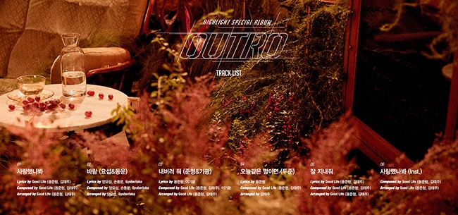 하이라이트, 스페셜 앨범 ‘OUTRO’ 트랙리스트 공개