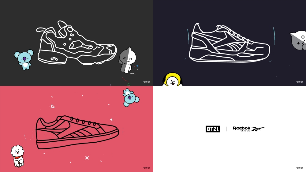 리복, 우주스타 BT21 캐릭터 테마 스니커즈 21종 출시