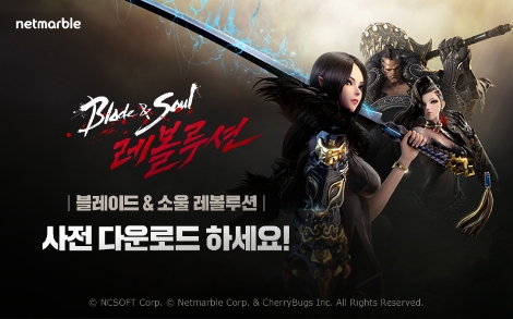 '블레이드 & 소울 레볼루션'의 사전 다운로드 안내 이미지.사진=넷마블