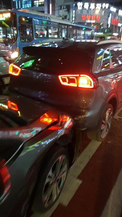 추돌교통사고발생.(사진제공=부산지방경찰청)