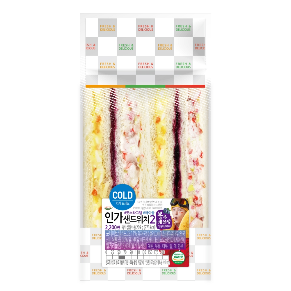 세븐일레븐 블루베리잼 활용한 '인가샌드위치 2탄' 출시