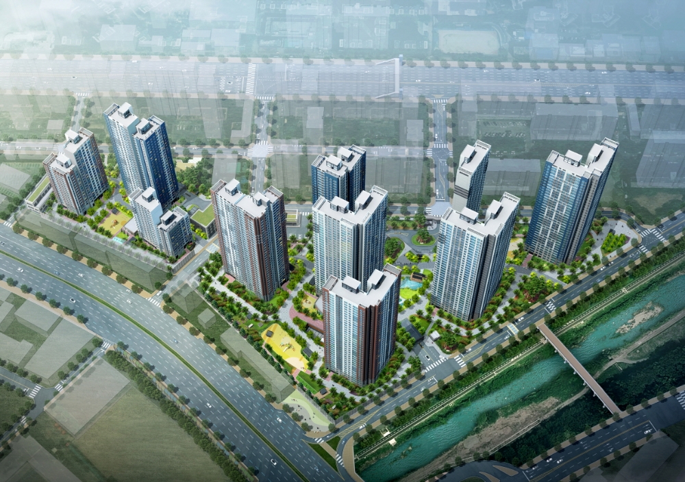 평촌 래미안 푸르지오 조감도.(사진=삼성물산.대우건설)