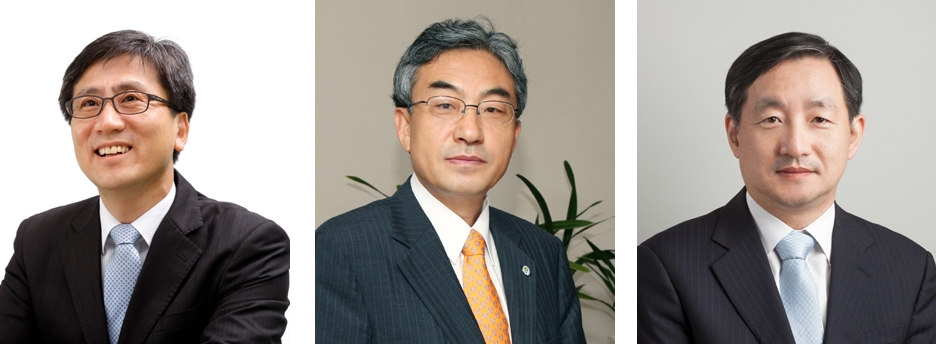 왼쪽부터, 포스코 기업시민위원회 김인회 교수, 포스코 기업시민위원회 위원장 김준영 성균관대 이사장, 포스코 기업시민위원회 장세진 교수. (사진=포스코)