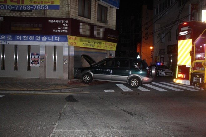 사고차량.(사진제공=부산경찰청)